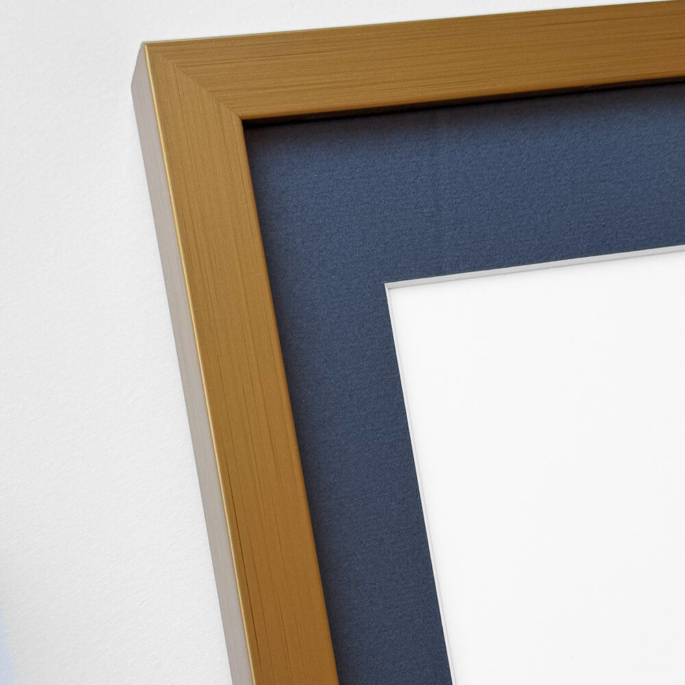 Mørk guld træramme - Bred (20 mm) - Specialmål