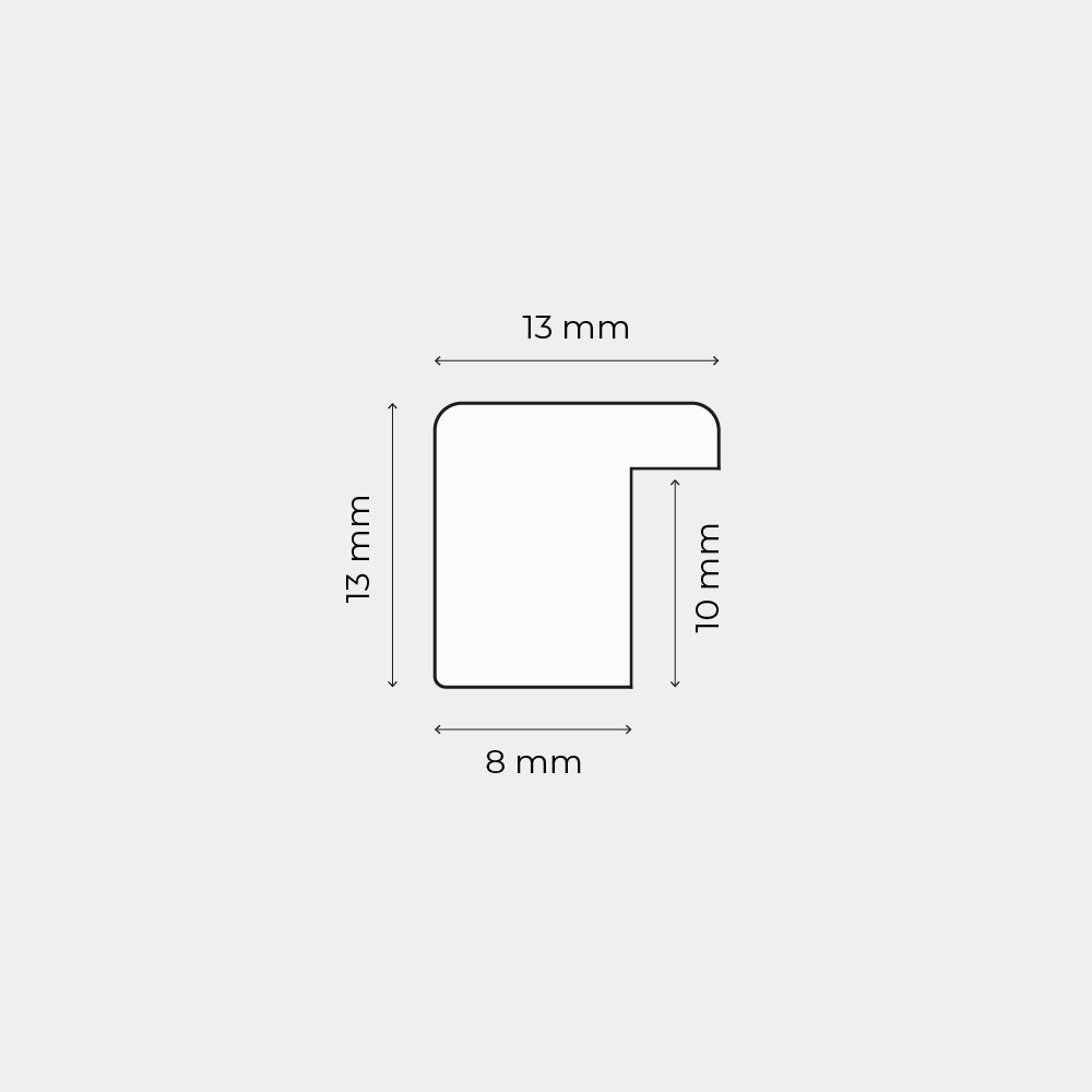 Lyserød blank træramme - Smal (13 mm) - A3 (30x42 cm)