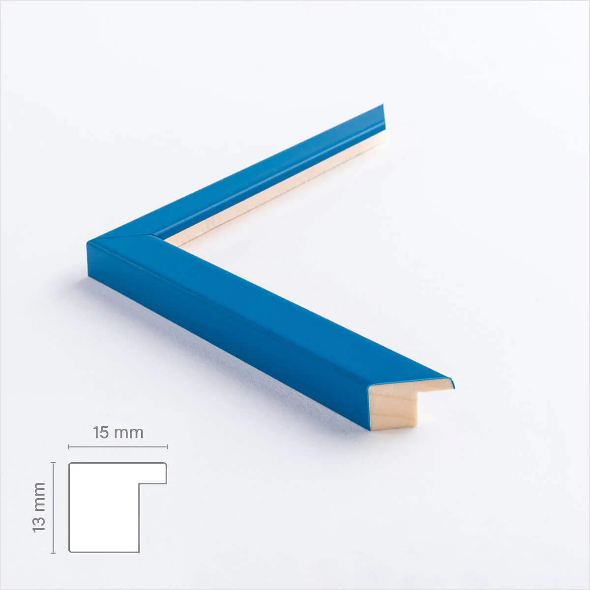 Blå mat træramme - Smal (15 mm) - 30x30 cm-PlakatKunst