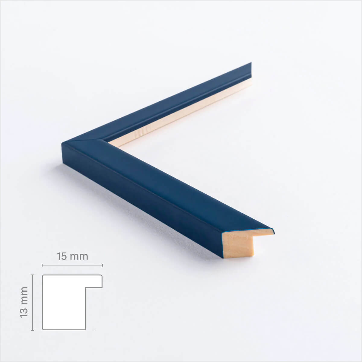 Mørk blå mat træramme – Smal (15 mm) – A2 (42x59,4 cm)