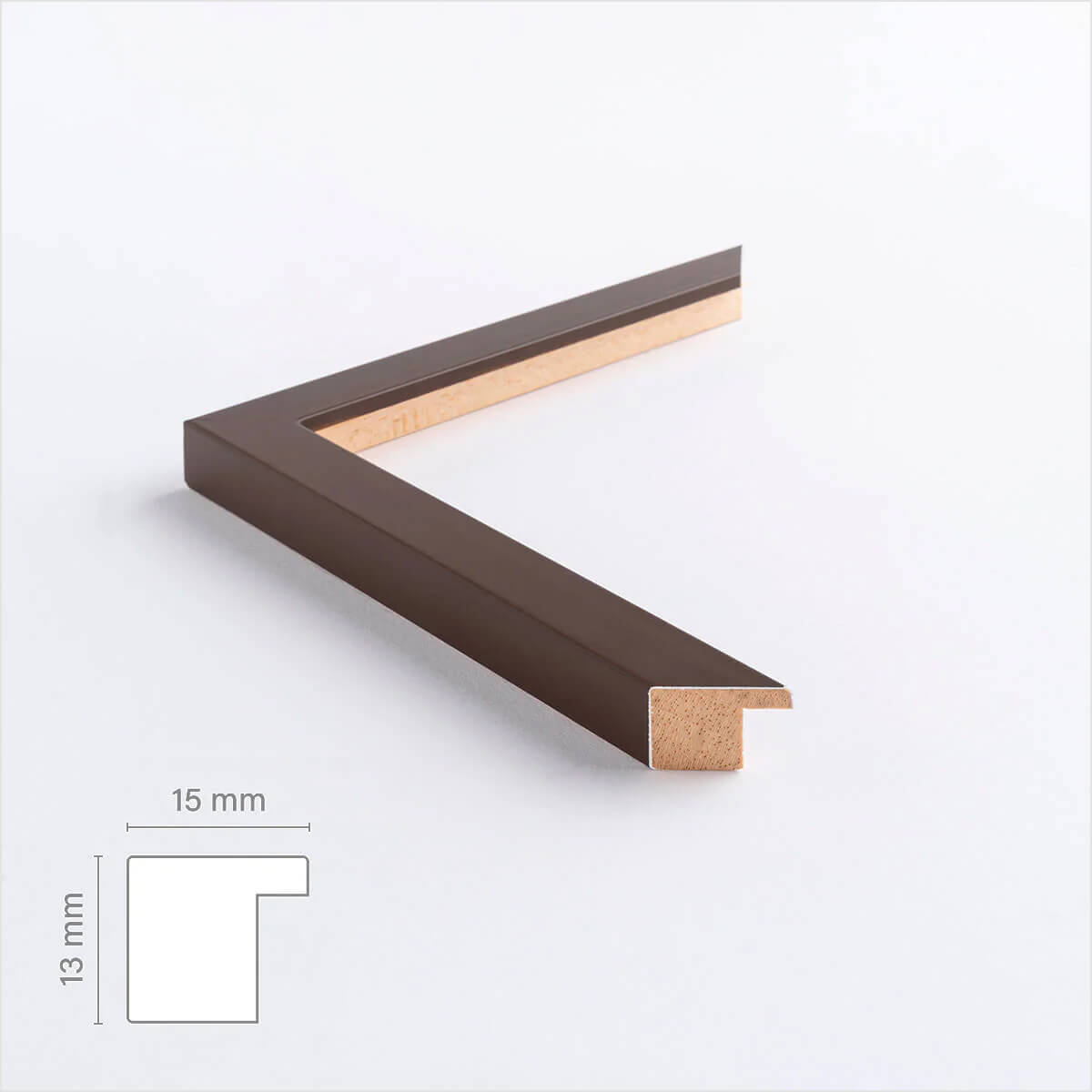 Brun mat træramme – Smal (15 mm) – A4 (21x29.7 cm)