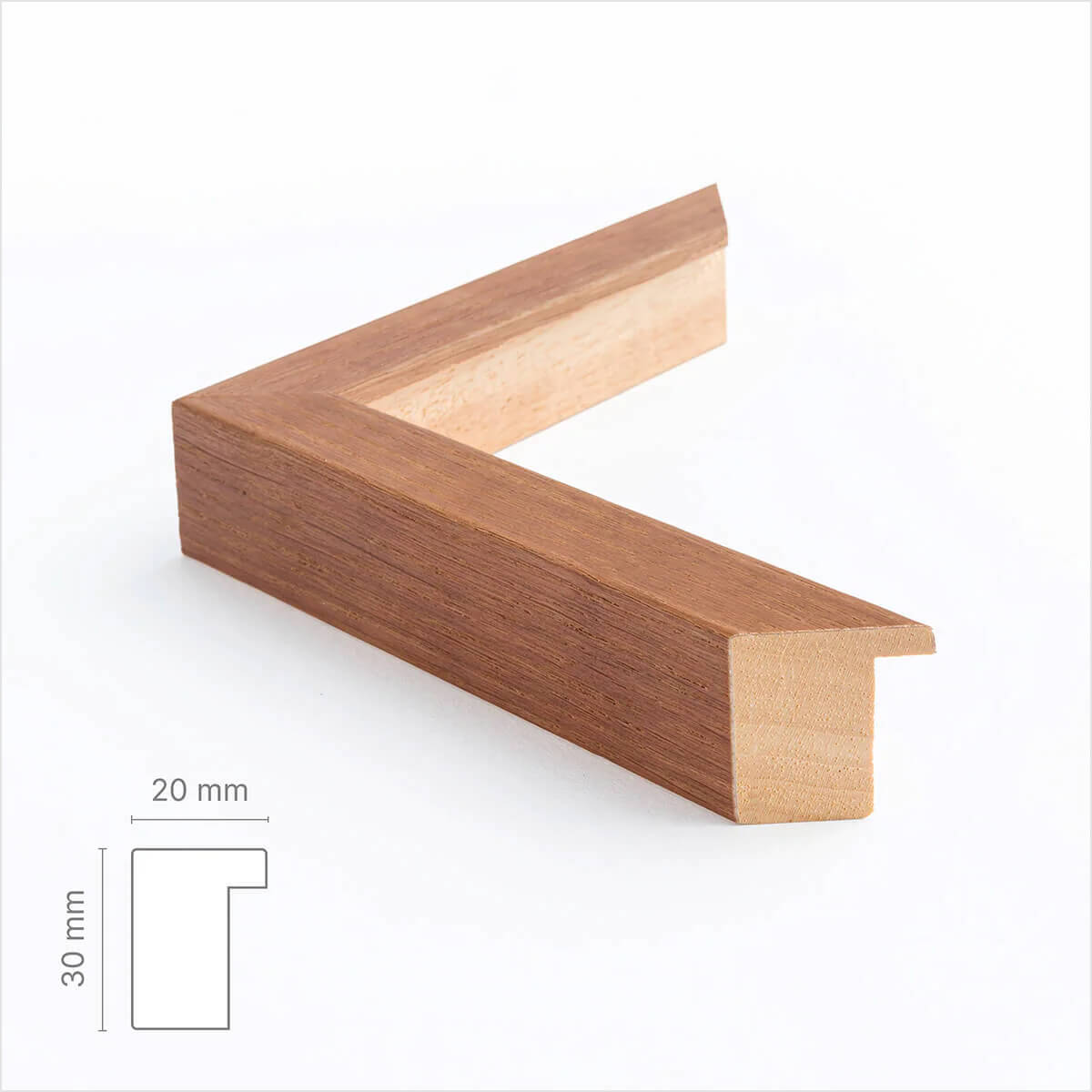 Mørk eg træramme - Bred (20 mm) - 30x30 cm