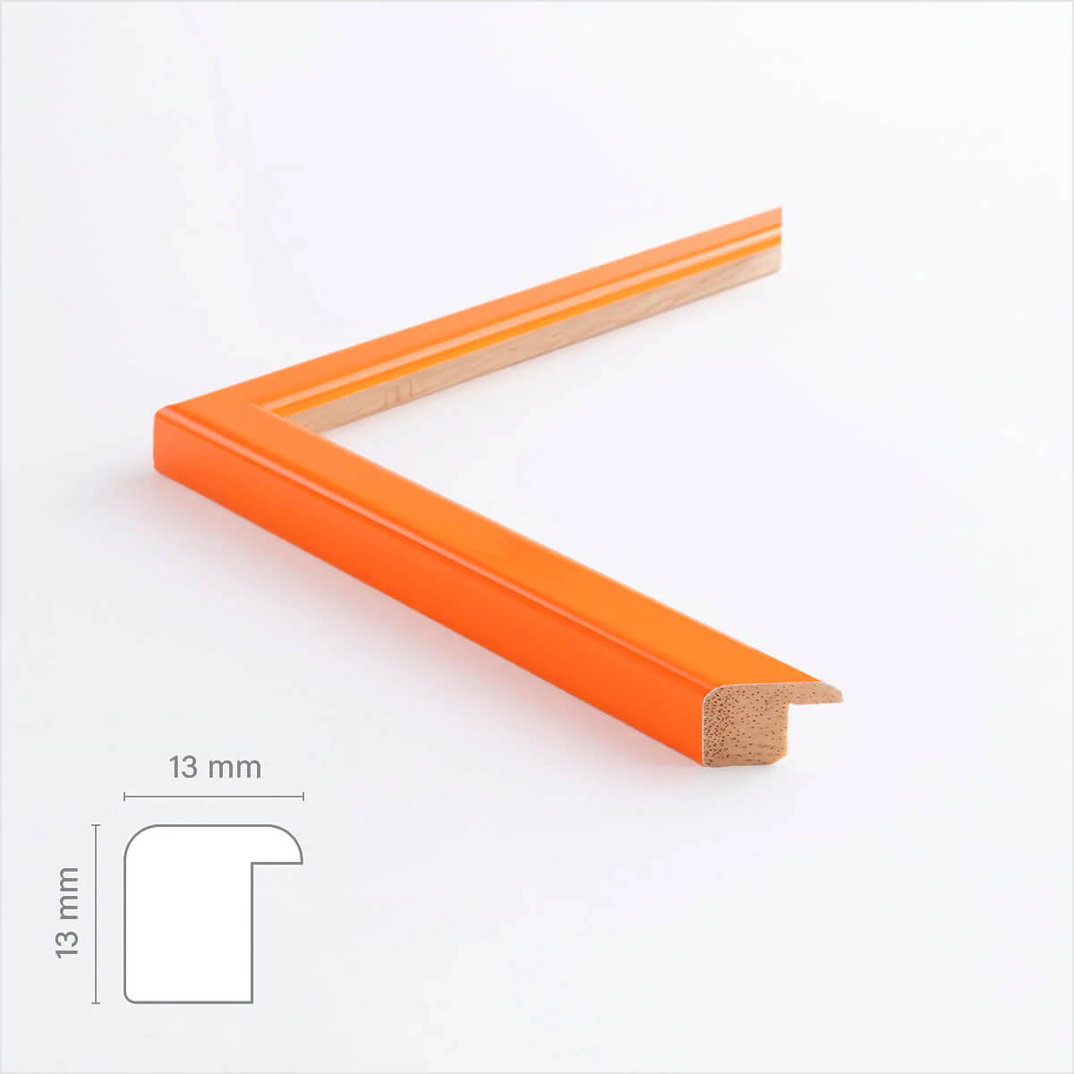 Orange blank træramme – Smal (13 mm) – A3 (30x42 cm)