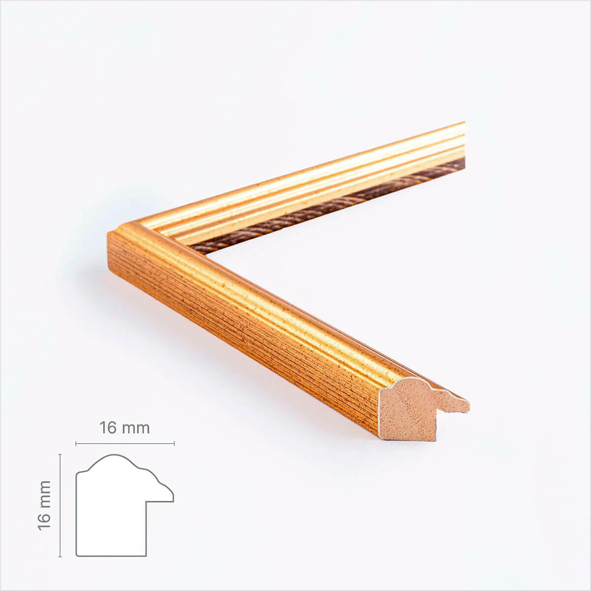 Vintage guldramme - Smal (16 mm) - Specialmål