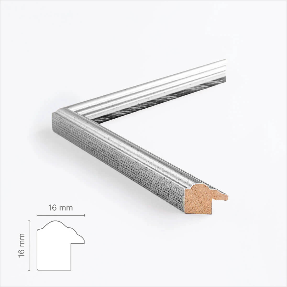 Vintage sølvramme - Smal (16 mm) - Specialmål