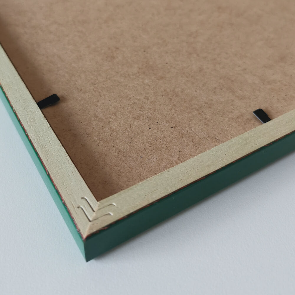 Grøn blank træramme – Smal (13 mm) – A3 (30x42 cm)