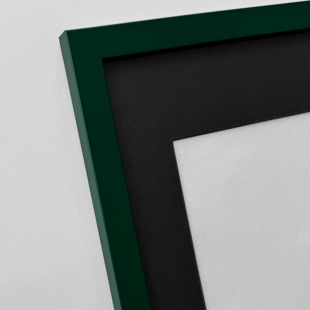 Mørk grøn mat træramme - Smal (15 mm) - 50x60 cm