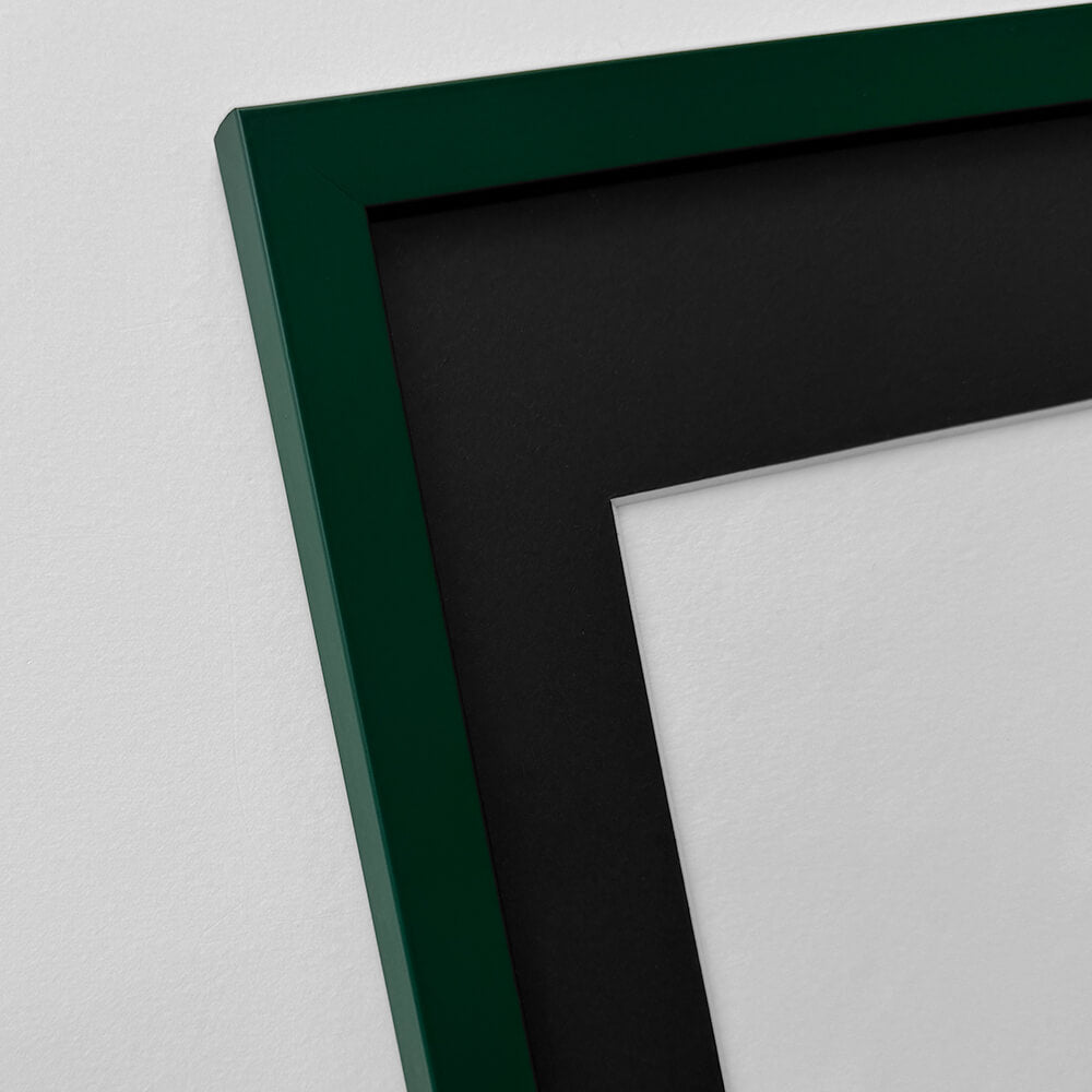 Mørk grøn mat træramme - Smal (15 mm) - 50x60 cm
