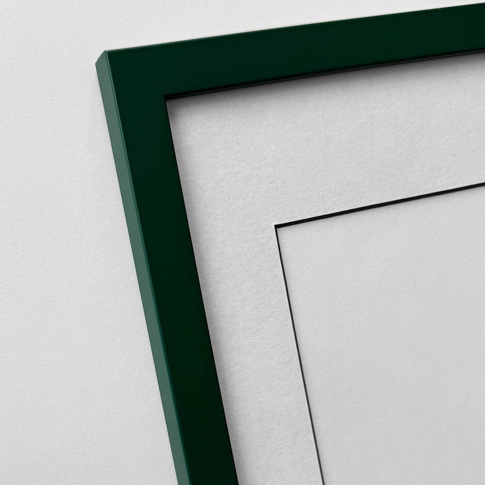 Mørk grøn mat træramme – Smal (15 mm) – 40x50 cm