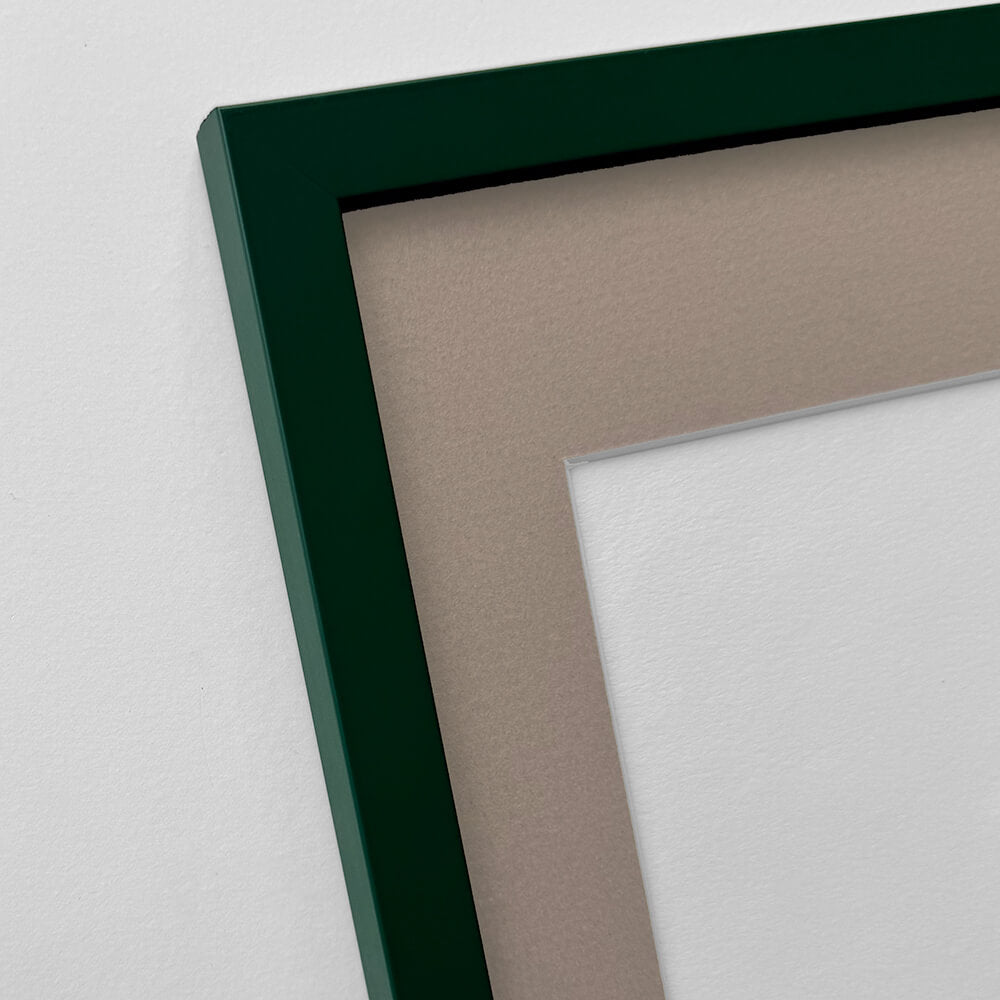 Mørk grøn mat træramme - Smal (15 mm) - 50x60 cm