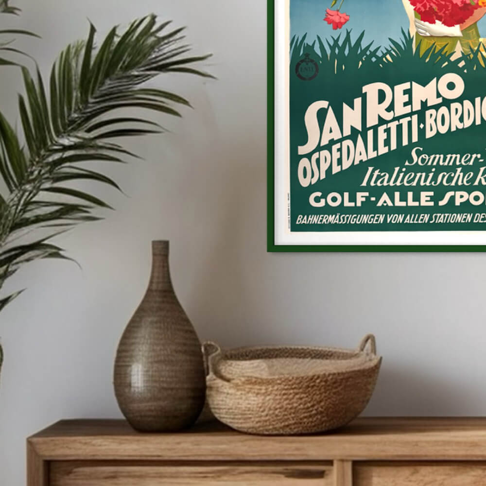 Grøn blank træramme – Smal (13 mm) – 50x60 cm-PlakatKunst