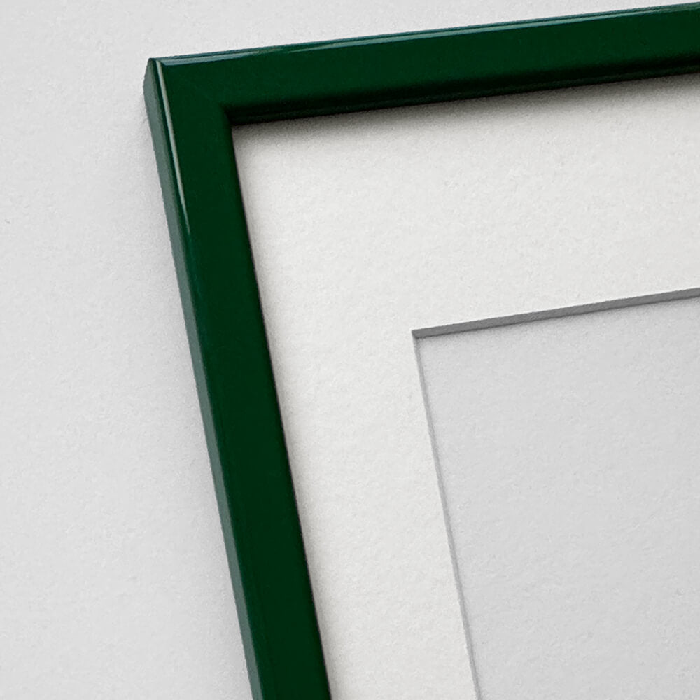 Mørk grøn mat træramme – Smal (15 mm) – 18x24 cm