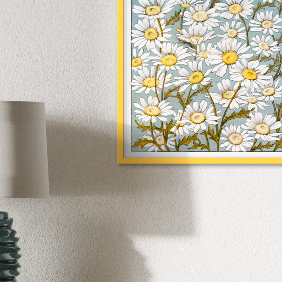 Gul blank træramme - Smal (13 mm) - 40x40 cm