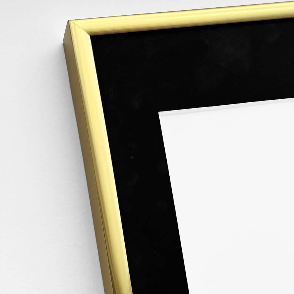 Guld premium aluramme - Smal (6 mm)