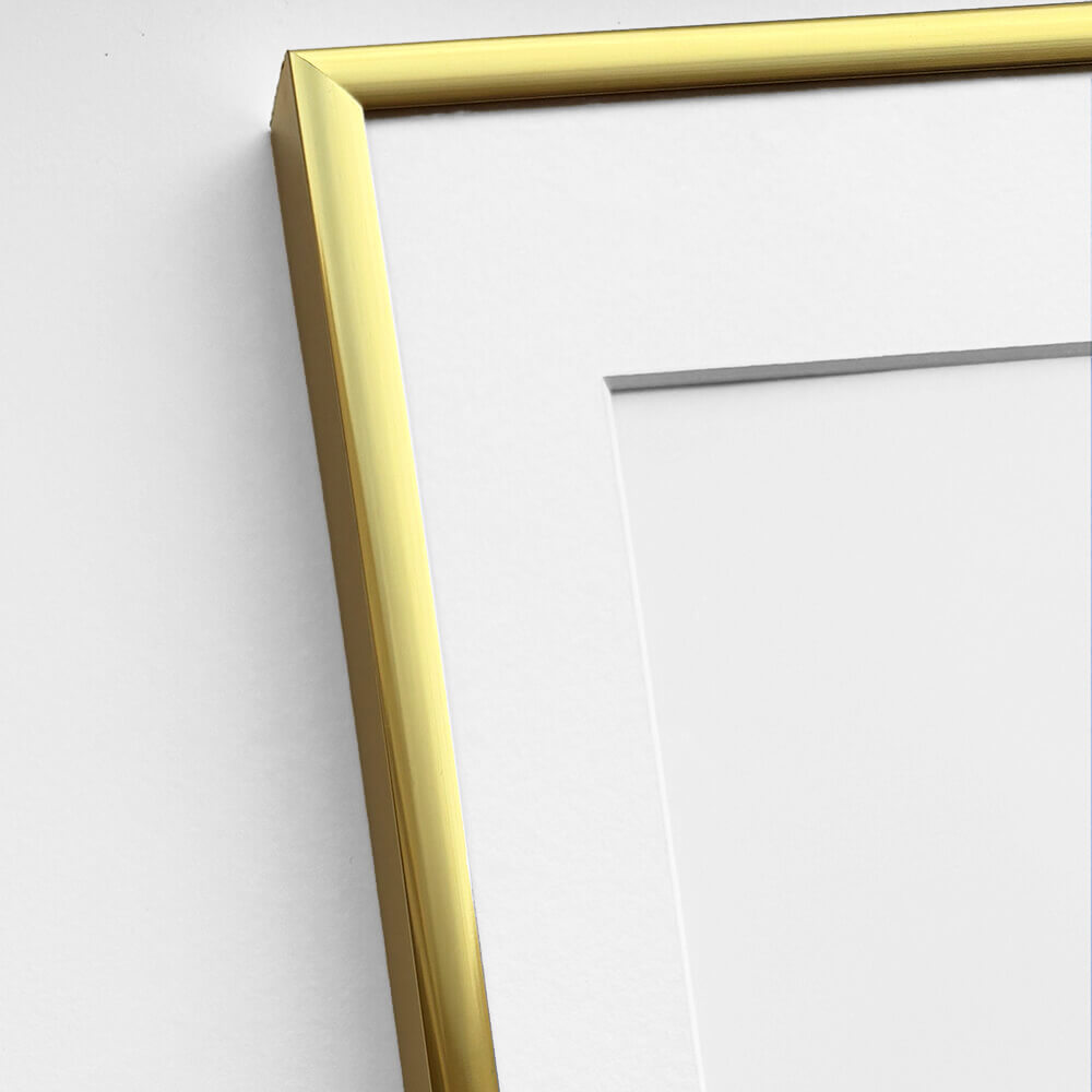 Guld premium aluramme - Smal (6 mm)