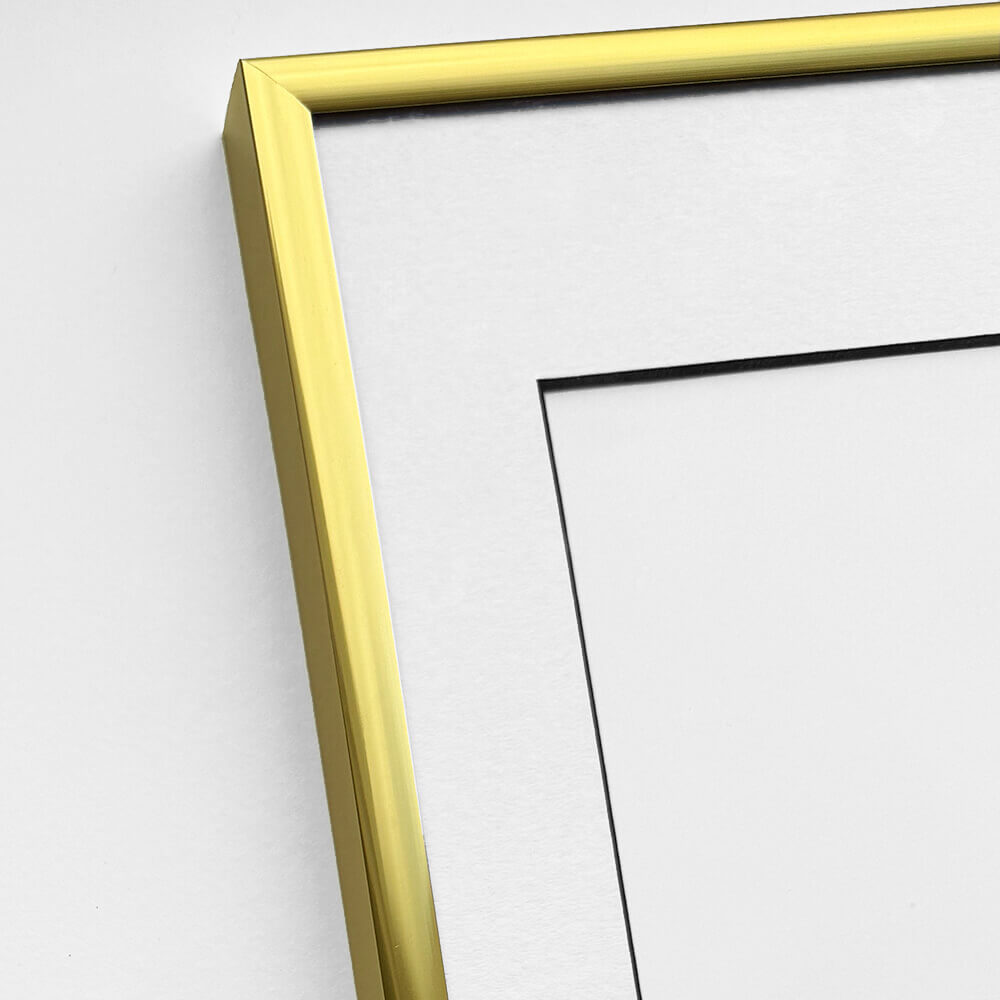 Guld premium aluramme - Smal (6 mm)