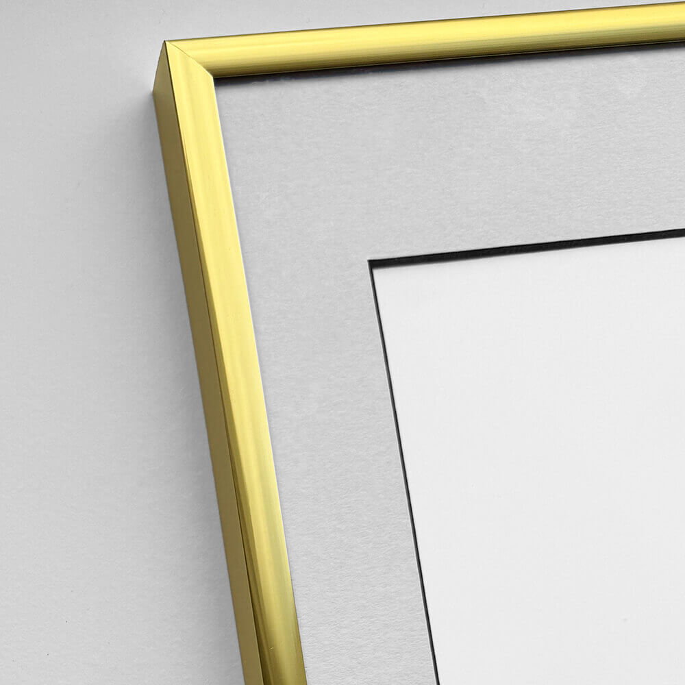 Guld aluramme – Smal (9 mm) – 60x80 cm