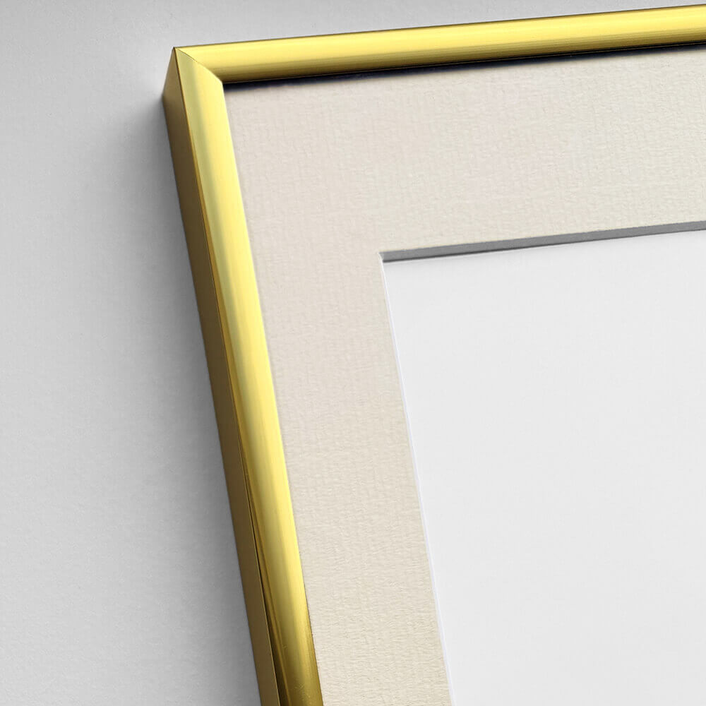 Guld aluramme – Smal (9 mm) – 60x80 cm
