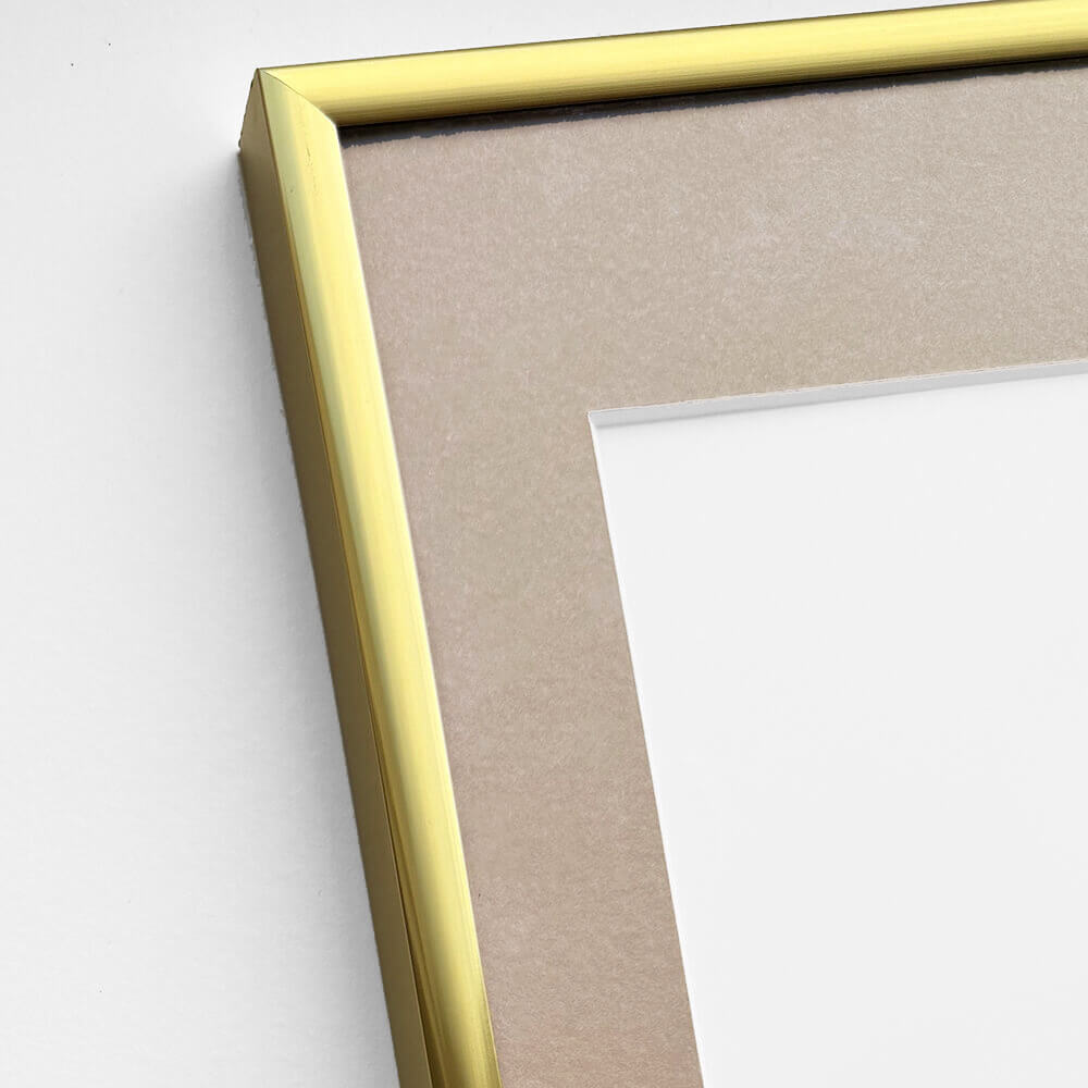 Guld aluramme – Smal (9 mm) – 70x70 cm