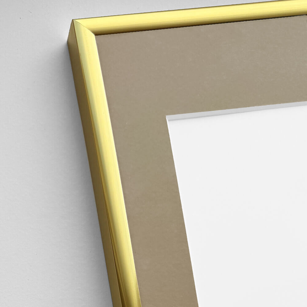 Guld aluramme – Smal (9 mm) – 60x80 cm