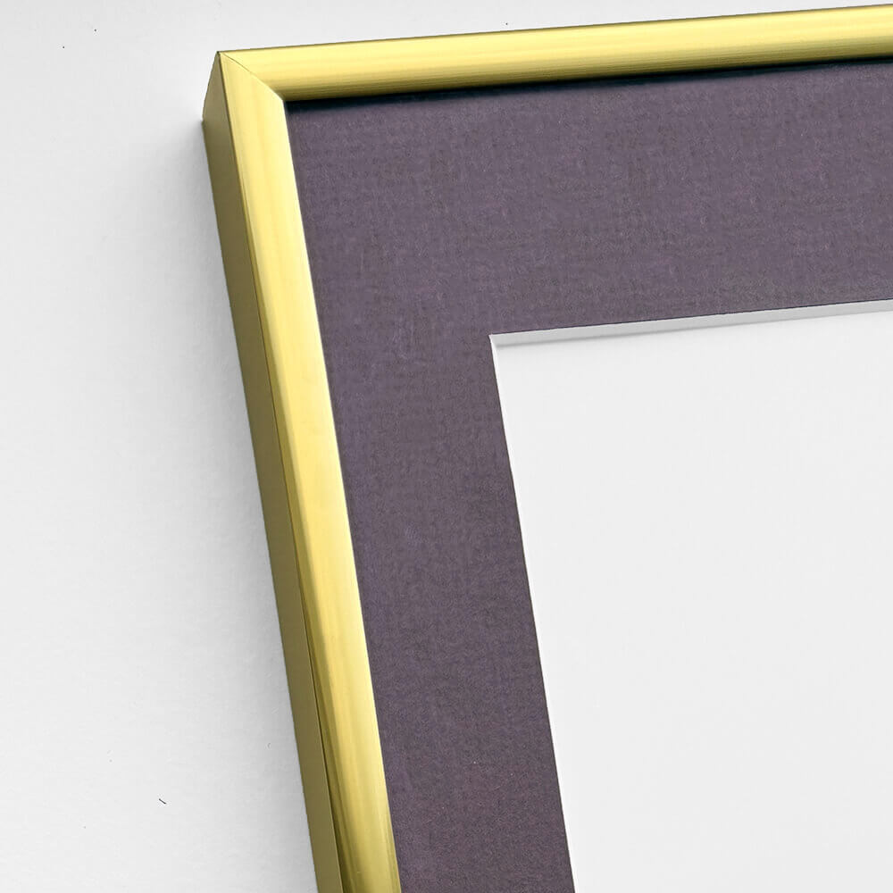 Guld aluramme – Smal (9 mm) – 70x70 cm