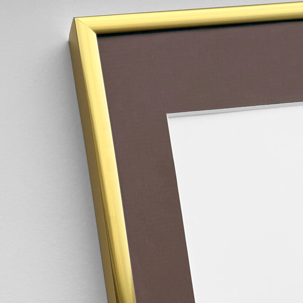 Guld aluramme – Smal (9 mm) – 60x80 cm