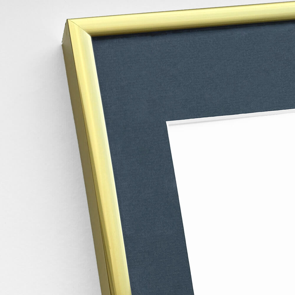Guld aluramme – Smal (9 mm) – 70x70 cm