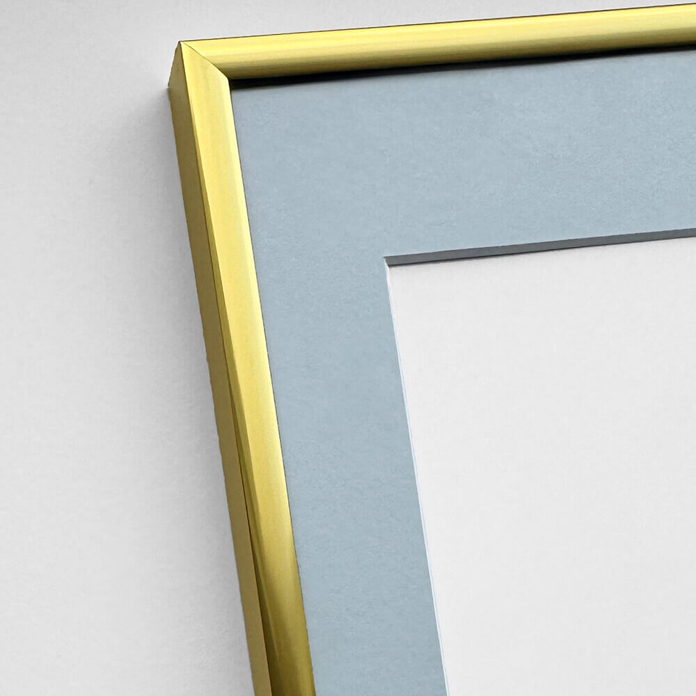 Guld premium aluramme - Smal (6 mm)