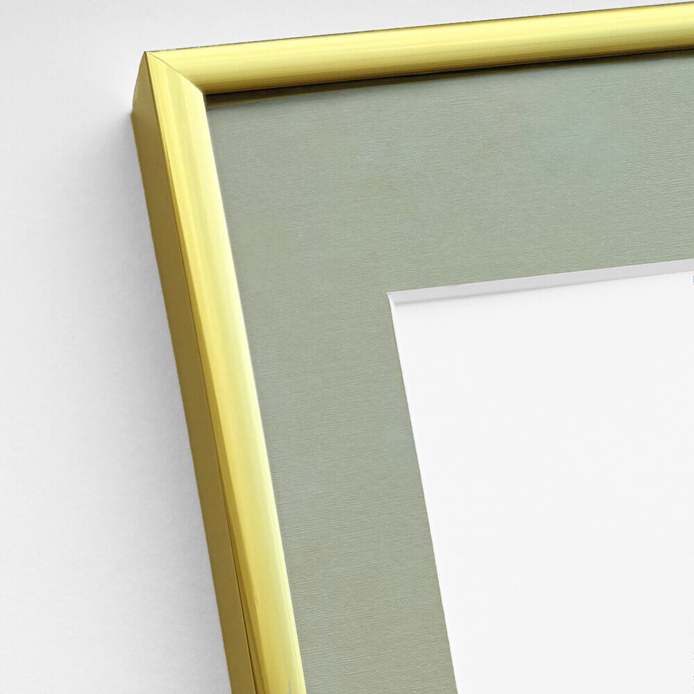Guld aluramme – Smal (9 mm) – 70x70 cm