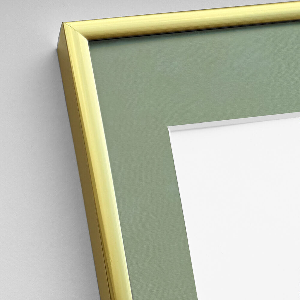 Guld aluramme – Smal (9 mm) – 60x80 cm