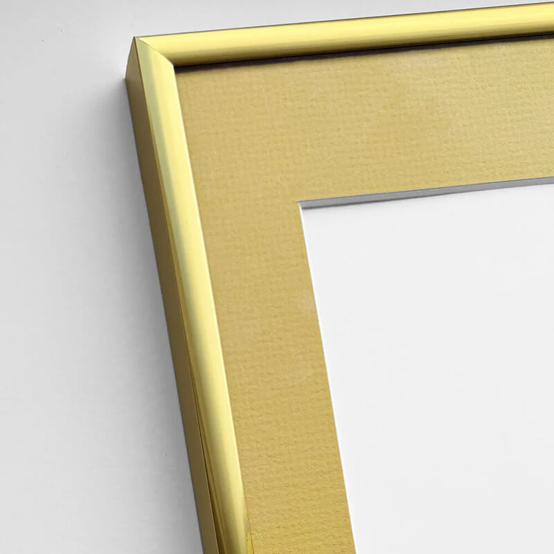 Guld aluramme – Smal (9 mm) – 60x80 cm