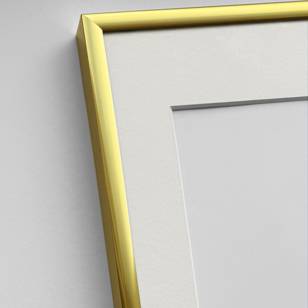 Guld aluramme – Smal (9 mm) – 60x80 cm