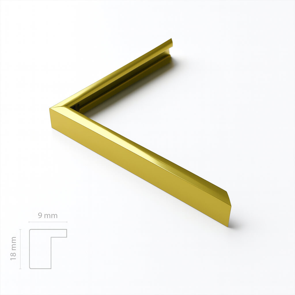 Guld aluramme - Smal (9 mm)