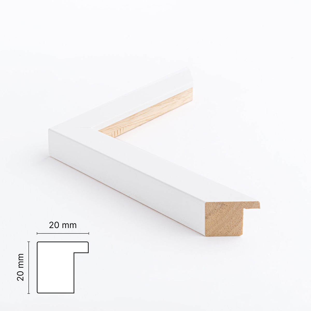 Hvid træramme - Bred (20x20 mm)-PlakatKunst