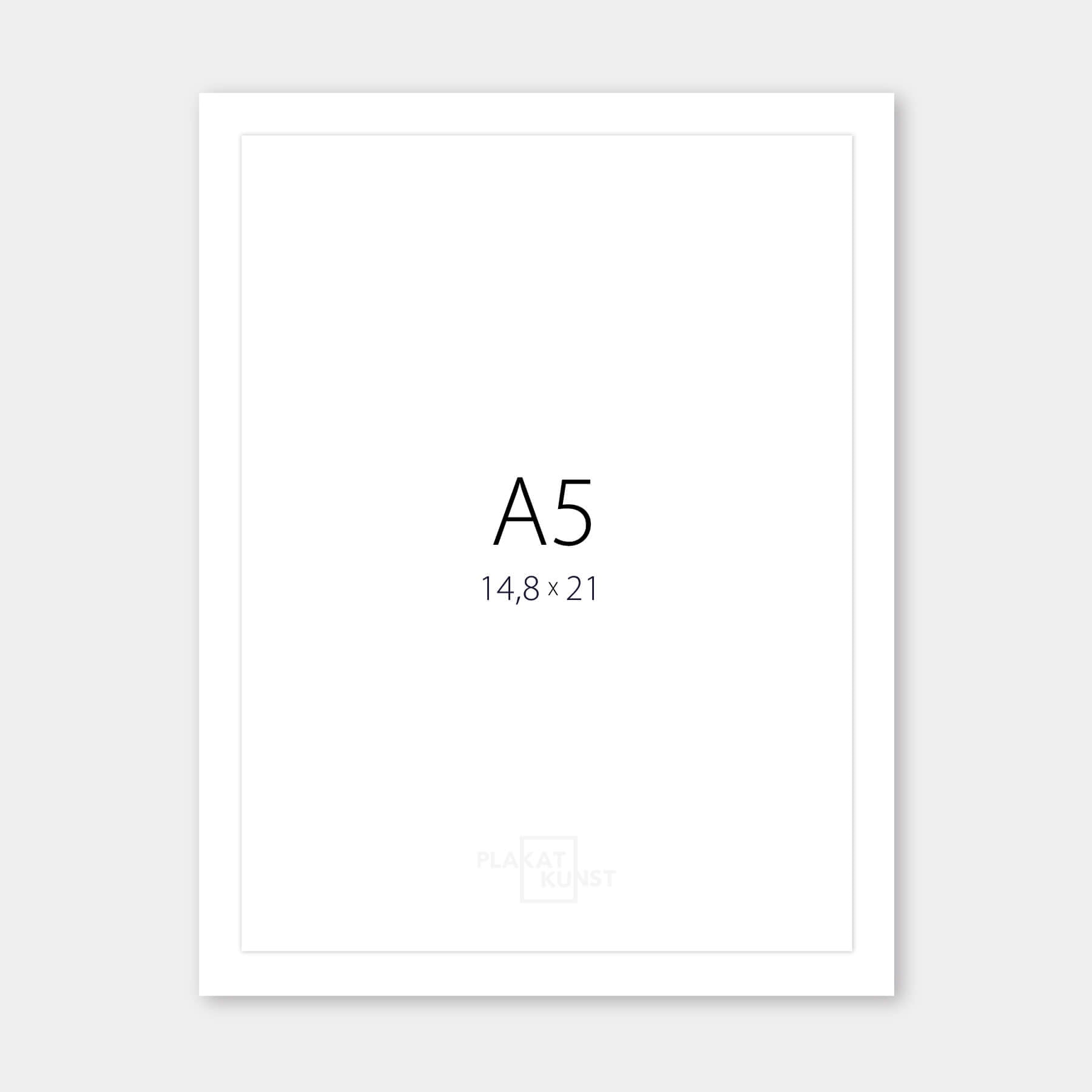 Hvid træramme – Smal (10 mm) – A5 (15x21 cm)