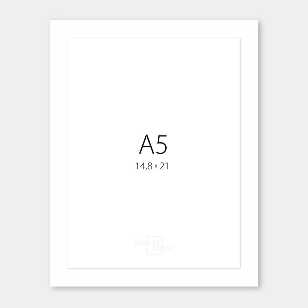 Hvid træramme – Smal (15 mm) – A5 (15x21 cm)