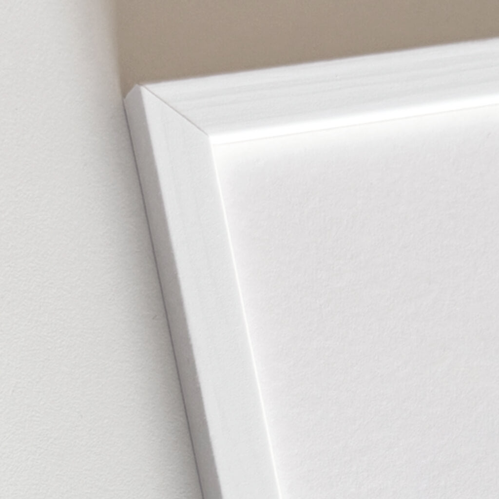 Hvid træramme - Smal (10 mm) - Specialmål