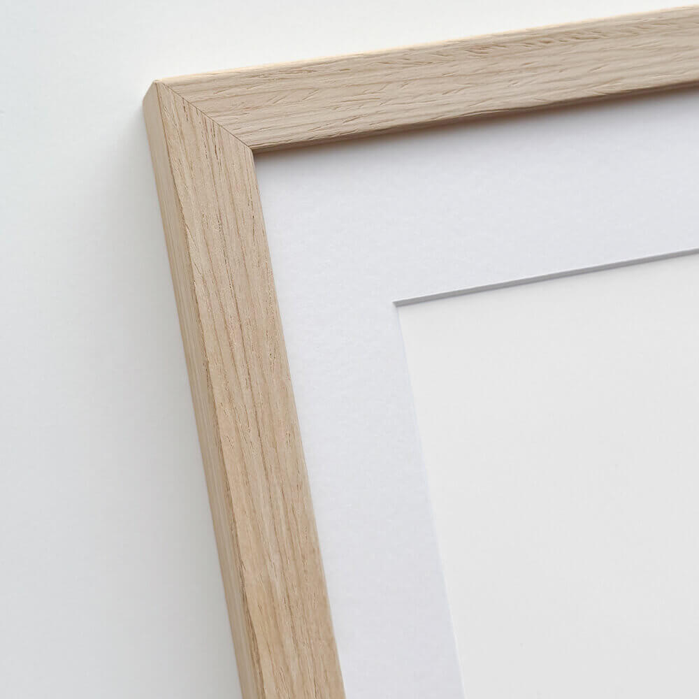Lys eg træramme – Smal (15 mm) – 40x50 cm-PlakatKunst