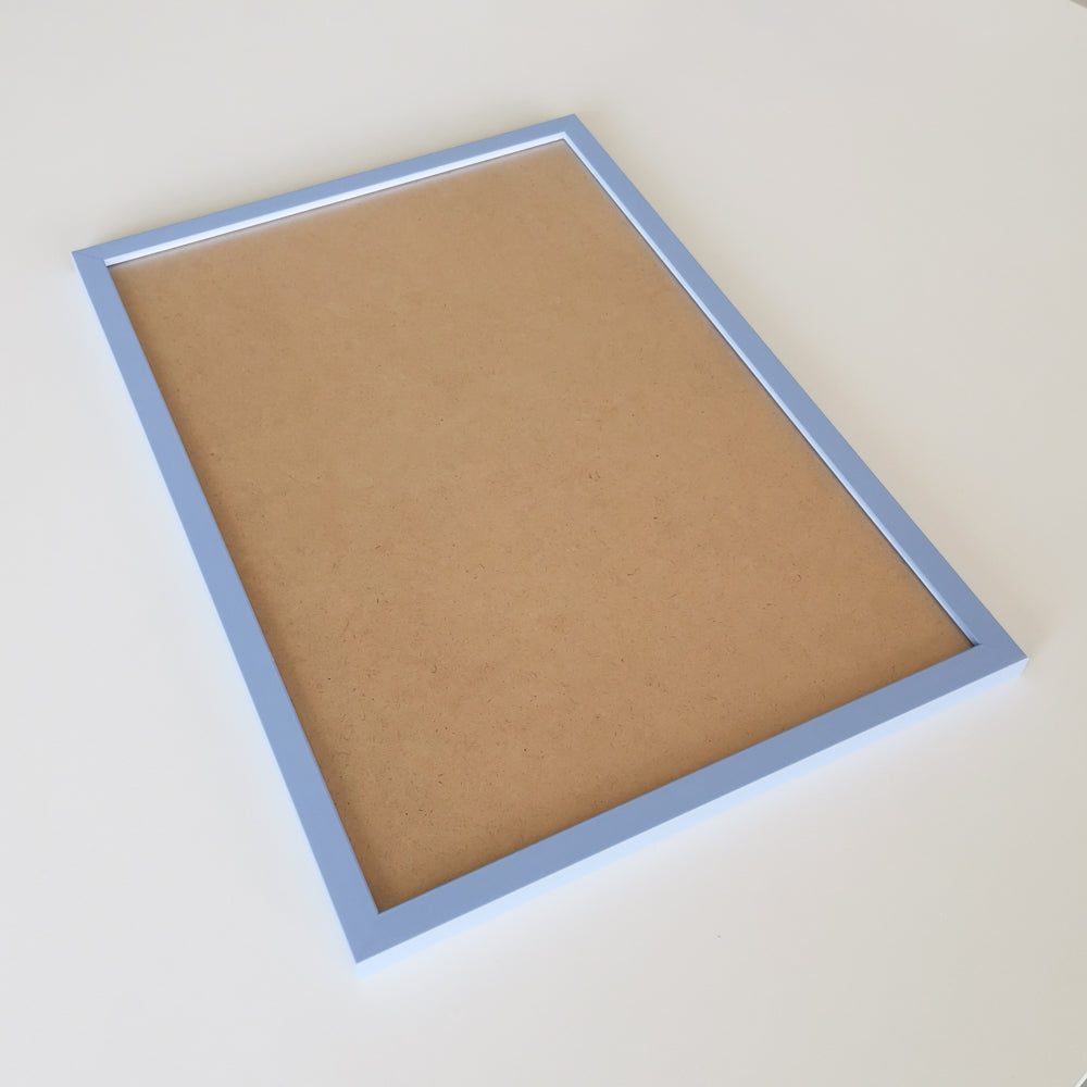 Lys blå mat træramme – Smal (15 mm) – A3 (30x42 cm)