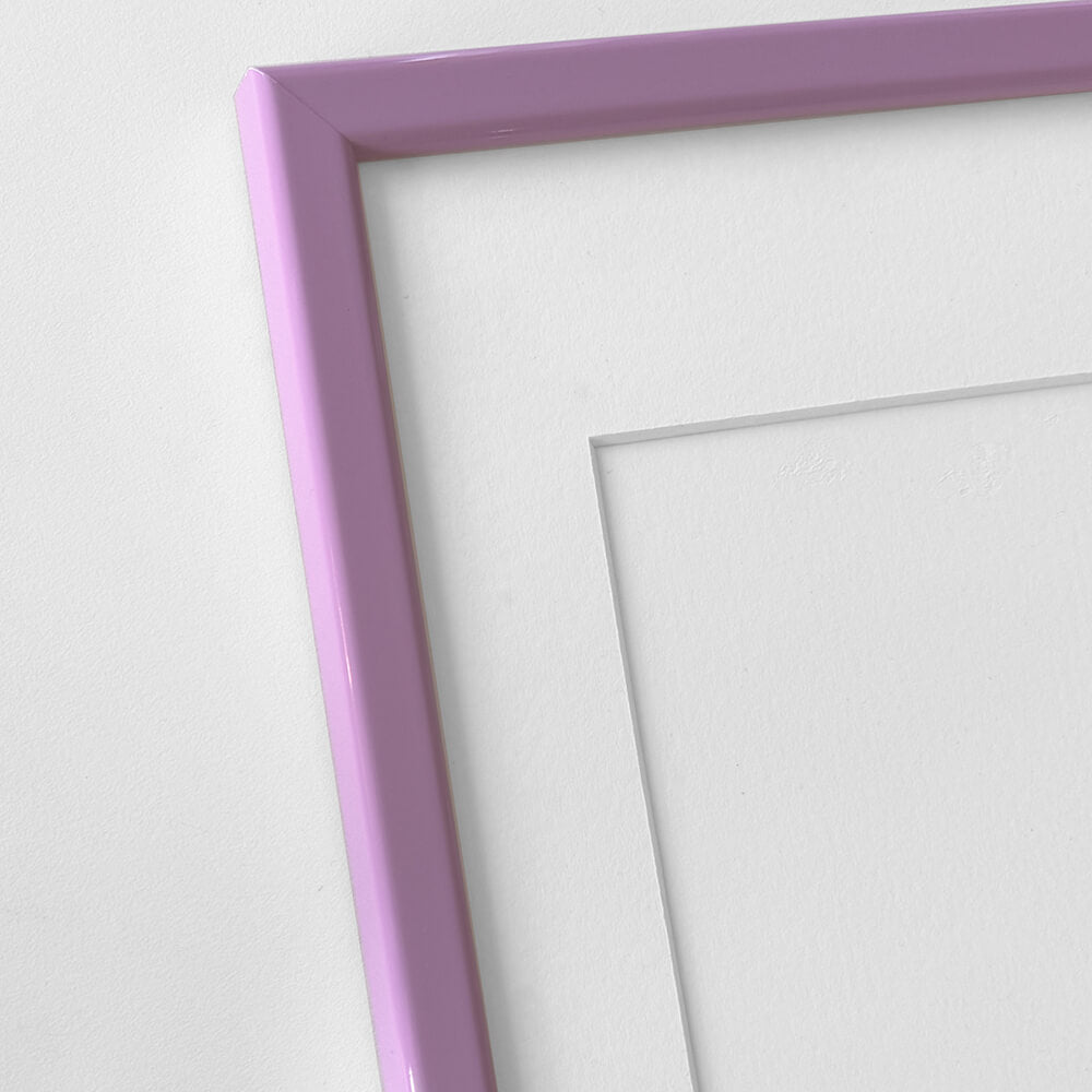 Lyserød blank træramme - Smal (13 mm) - 40x50 cm