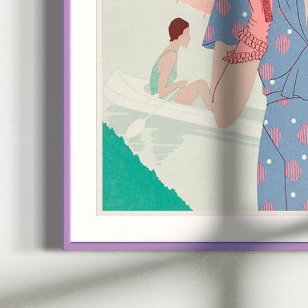 Lyserød blank træramme - Smal (13 mm) - 28x35 cm