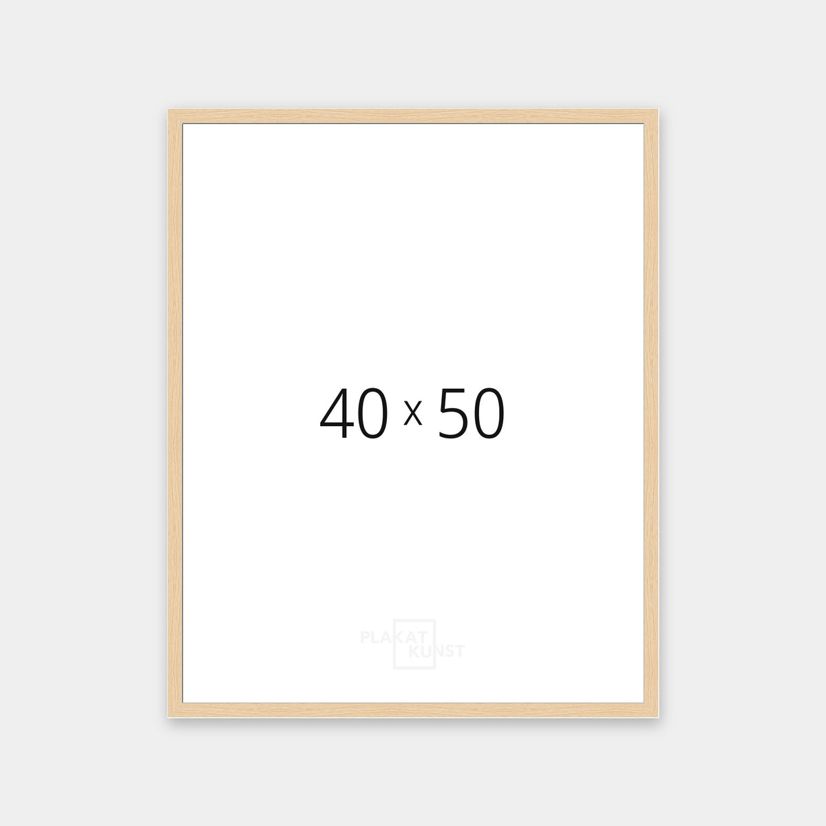 Massiv egetræsramme med smal 13 mm front i 40×50 cm