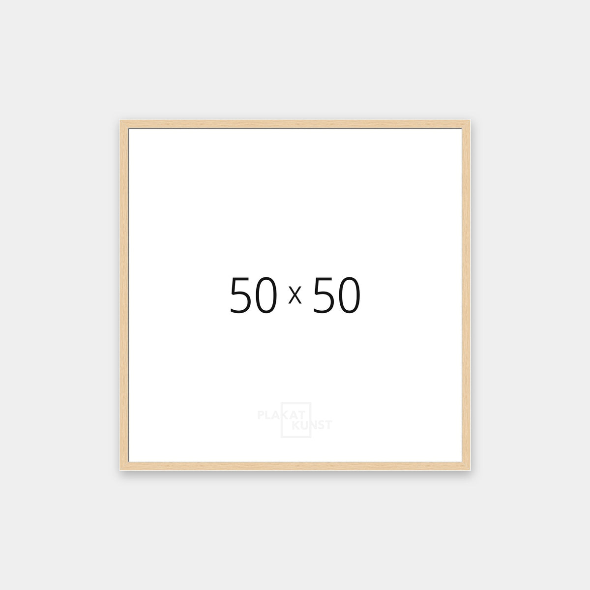 Massiv egetræsramme med smal 13 mm front i 50×50 cm