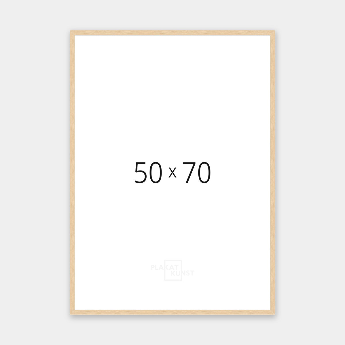 Massiv egetræsramme med smal 13 mm front i 50×70 cm