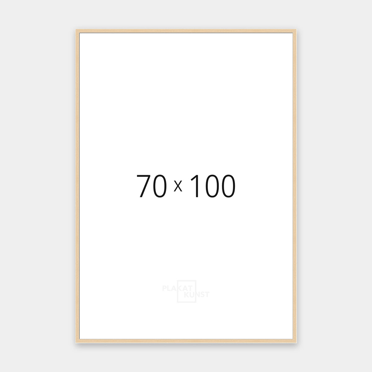 Massiv egetræsramme med smal 13 mm front i 70×100 cm