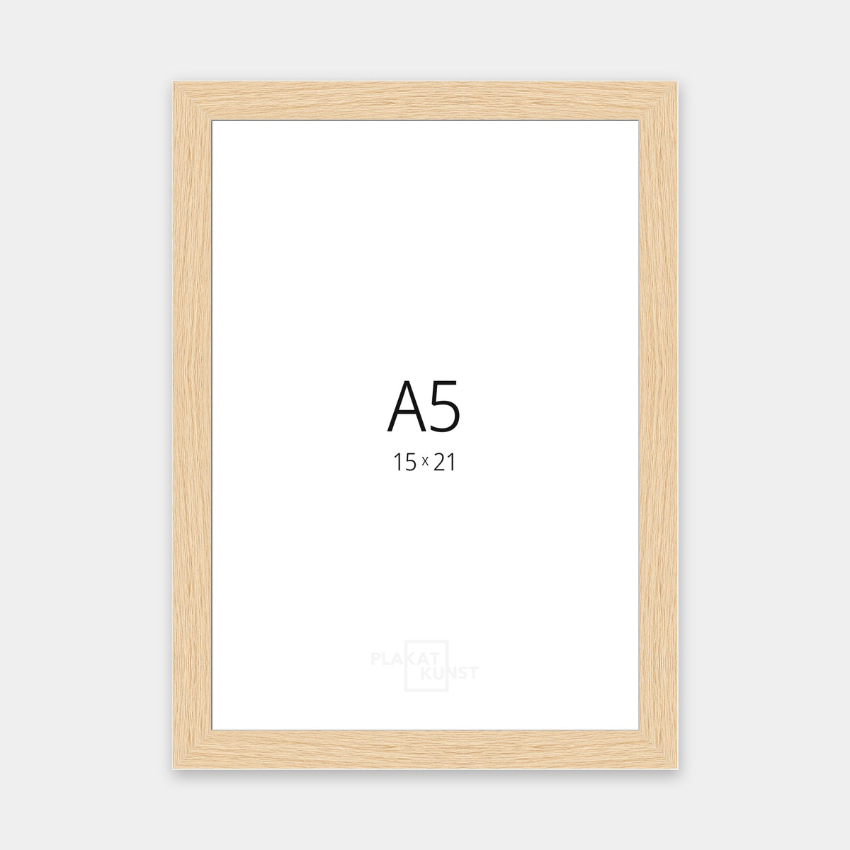 Massiv egetræsramme med smal 13 mm front i A5 (15×21 cm)