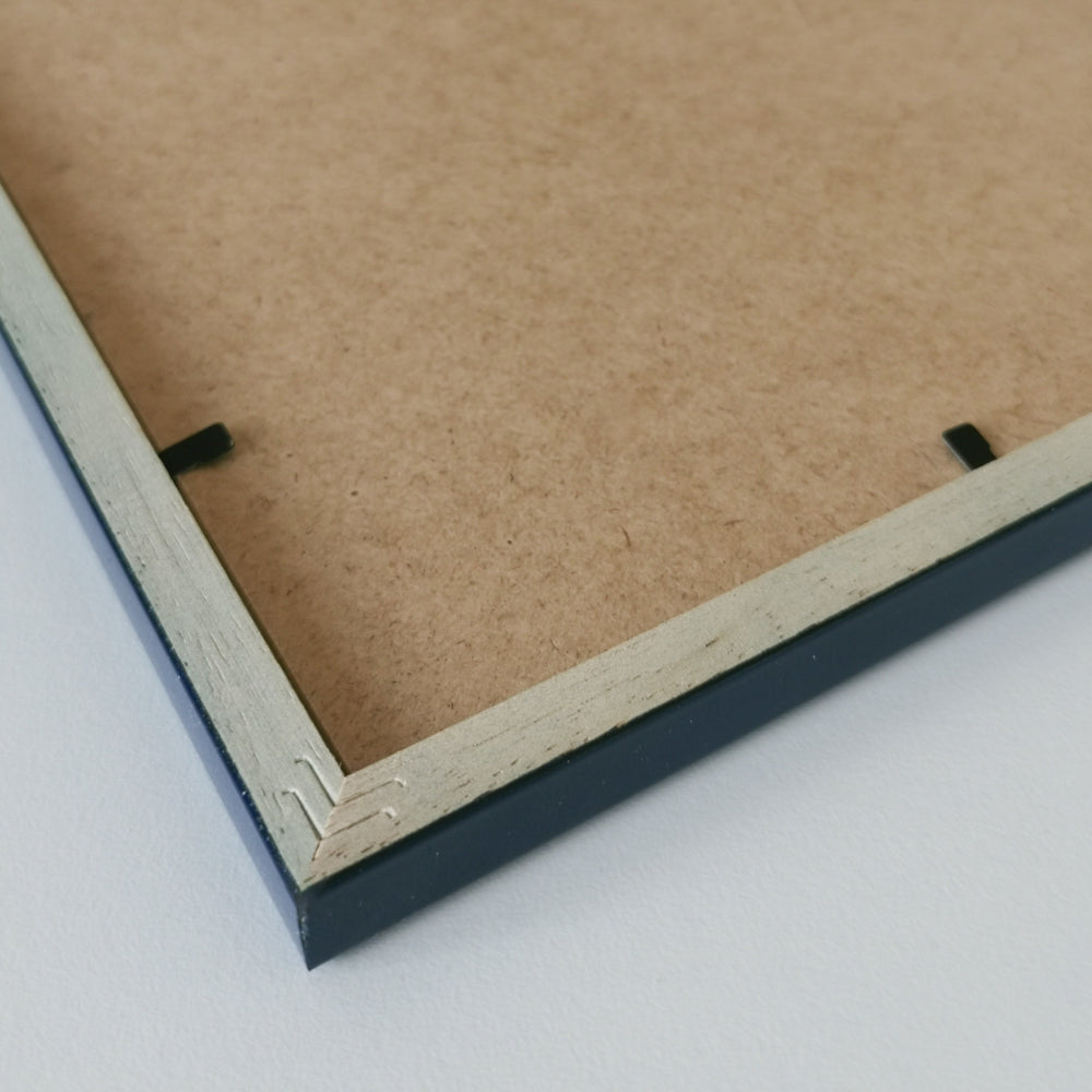 Mørk blå blank træramme - Smal (14 mm) - 60x60 cm