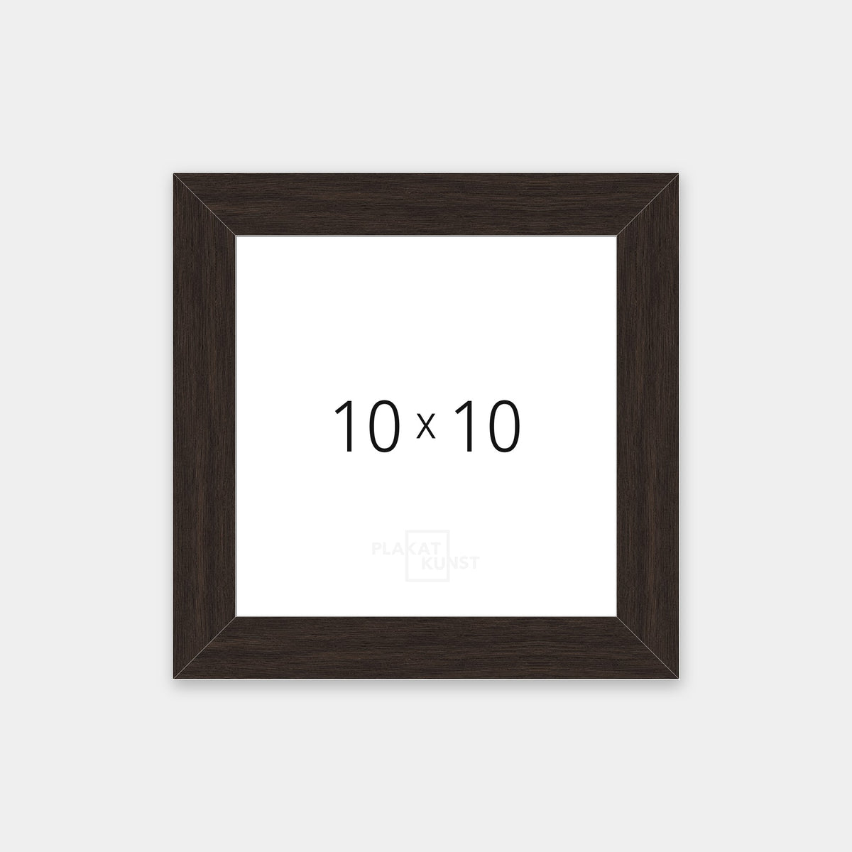 Mørk røget eg træramme med smal 15 mm front i 10×10 cm