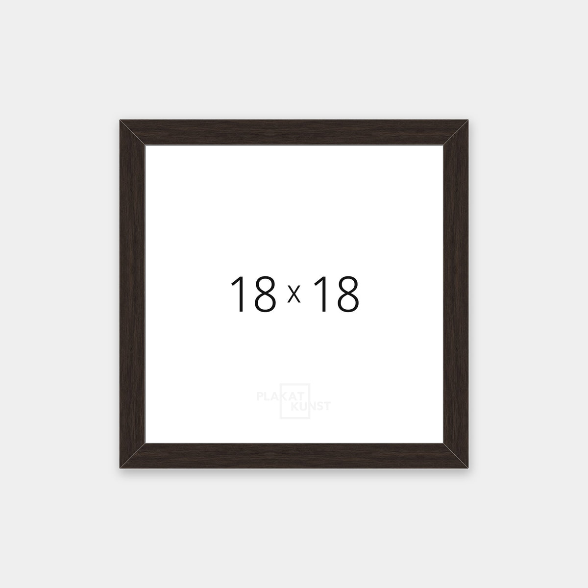 Mørk røget eg træramme med smal 15 mm front i 18×18 cm