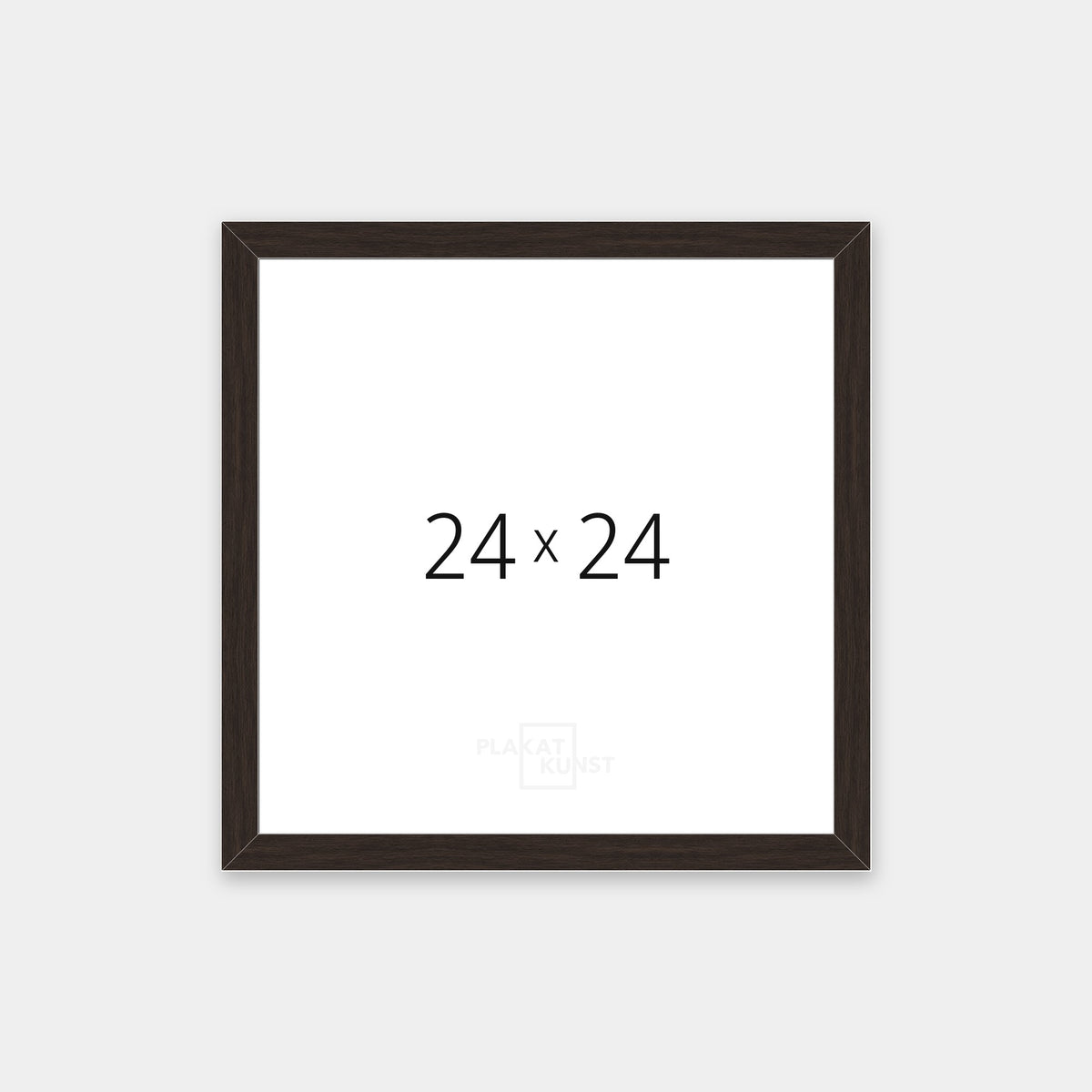 Mørk røget eg træramme med smal 15 mm front i 24×24 cm